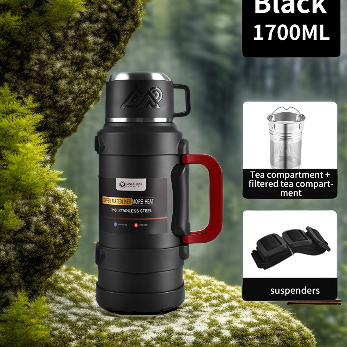 Multi-Size - Insulated Water Bottle Stainless Steel Thermos Mug Handle 2Dropme