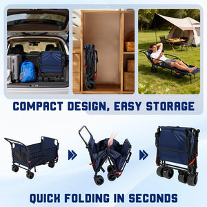 2-in-1 Folding Wagon Cart Chair 650LBS Capacity DailySale