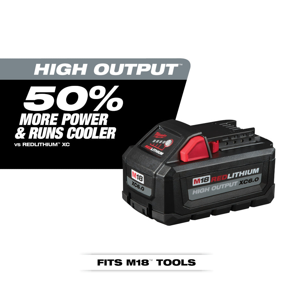 Milwaukee 48-11-1862 M18 REDLITHIUM HIGH OUTPUT XC 6.0Ah Battery 2 Pack