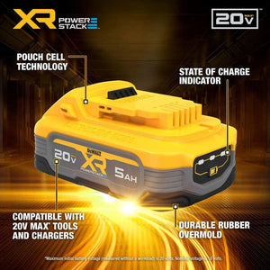 DEWALT DCBP520C 20V MAX XR POWERSTACK 5.0Ah Battery & Charger Kit