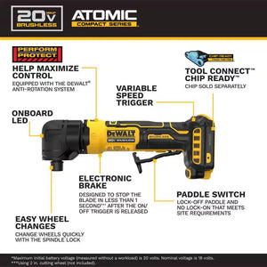 DEWALT DCG422B ATOMIC 20V MAX Right Angle Die Grinder Tool Only