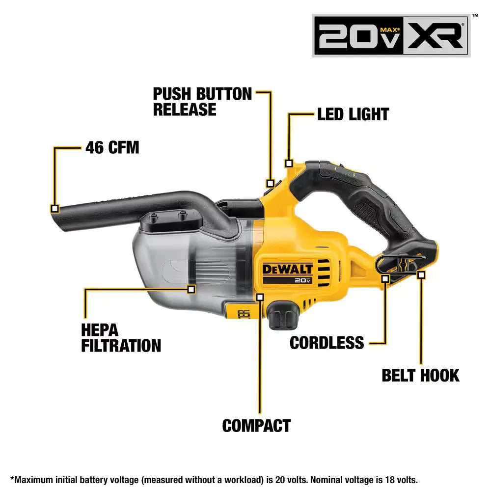 DEWALT DCV501HB Bagless 20V MAX Stick Cordless General Dirt Filter Handheld Vacuum Tool Only