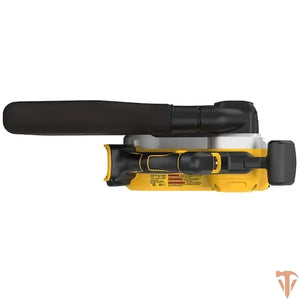 DeWalt 20V MAX belt sander DCW220B close up high performance sanding machine