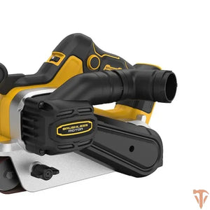 DeWalt 20V MAX belt sander DCW220B close up high performance sanding machine