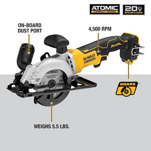 DEWALT ATOMIC 4-1/2 in circular saw 20V MAX brushless tool only