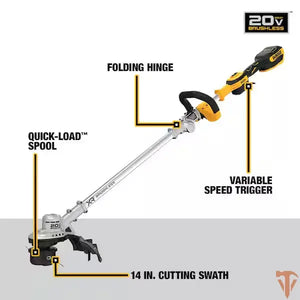 DEWALT 20V MAX 14 in. Brushless Cordless Battery Powered Foldable String Trimmer (Tool Only) DEWALT