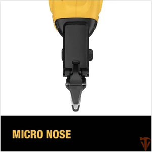 DeWalt DCN650D1 cordless nailer side view brushless finish nail tool