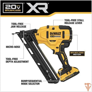 DeWalt 20V XR 15 gauge finish nailer DCN650D1 professional nail gun