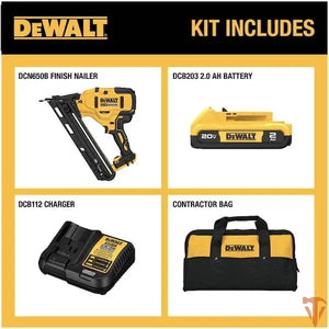 DeWalt DCN650D1 finish nailer with battery and charger woodworking tool