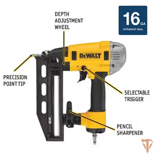 DEWALT Pneumatic 16-Gauge 2-1/2 in. Corded Finishing Nailer DEWALT