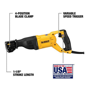 DEWALT 12 amp reciprocating saw corded variable speed demolition saw