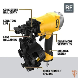 DEWALT 15° Pneumatic Coil Roofing Nailer Open Box DEWALT