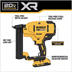 DeWalt DCN681D1 brushless narrow crown stapler front view