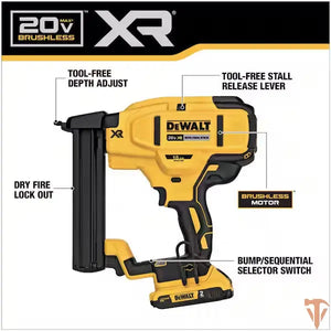 DeWalt DCN681D1 brushless narrow crown stapler front view