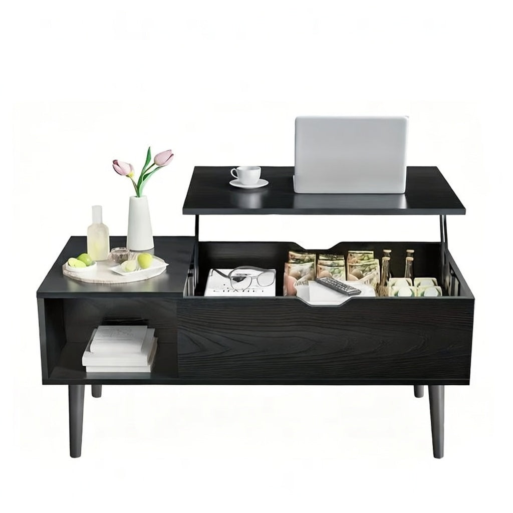 Lift Top Coffee Table with Storage, Wooden Living Room Center Table 2Dropme