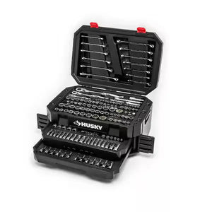 Husky 244-Piece SAE/Metric Mechanics Tool Set with Tool Box Husky