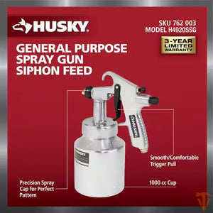 Husky Siphon Feed General Purpose Spray Gun Husky