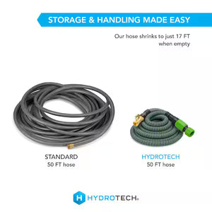 Hydrotech 50 ft expandable garden hose 5/8 in durable flexible design