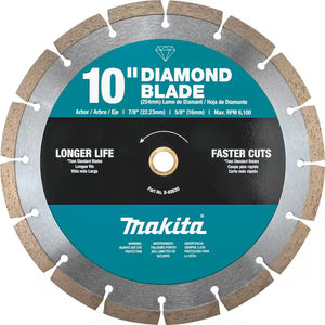 Makita segmented rim diamond blade 10 in for smooth efficient cutting