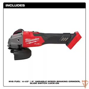 Milwaukee M18 FUEL 18V Lithium-Ion Brushless Cordless 4-1/2 in./5 in. Grinder with Variable Speed & Slide Switch (Tool-Only) Milwaukee