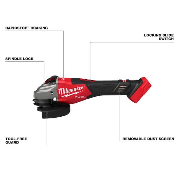 Milwaukee M18 FUEL 18V 4-1/2–6 in. Braking Grinder New