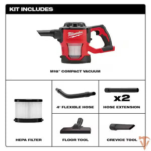 Milwaukee Bagless M18 18-Volt Lithium-Ion Cordless HEPA Compact Handheld Vacuum (Tool-Only) Milwaukee