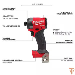 Milwaukee M18 FUEL 18V Brushless 1/4 in. Hex Impact Driver (Tool Only) – Open Box | SKU 1007901520 Milwaukee