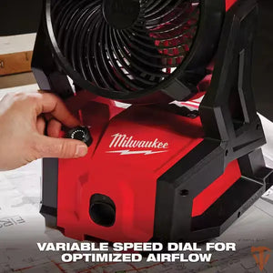 Milwaukee M18 Brushless Cordless PACKOUT Jobsite Fan – Portable Jobsite Cooling (Tool Only, Open Box) Milwaukee