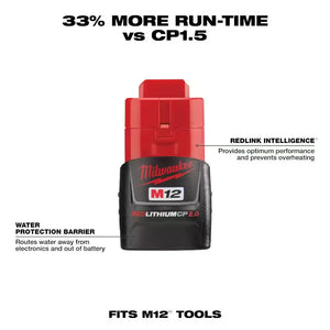 Milwaukee 48-59-2420P M12 REDLITHIUM CP2.0 Battery + Charger Kit