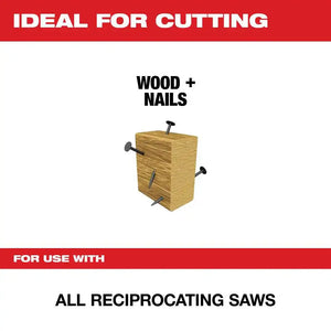 Milwaukee 9 in 5 TPI AX Nail Embedded Wood Cutting Reciprocating Saw 10 Pack+NITRUS AX