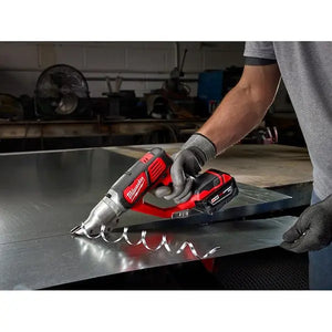 Milwaukee 18-gauge double cut shear for HVAC and metal fabrication work