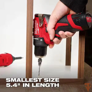 Milwaukee M12 12V Lithium-Ion Subcompact Brushless Cordless 3/8 in. Drill Driver (Tool-Only) Milwaukee