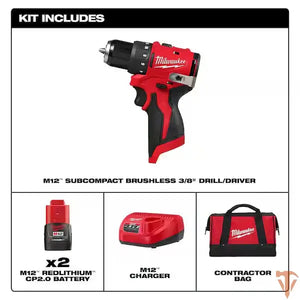 Milwaukee M12 12V Lithium-Ion Brushless Subcompact Drill Driver Kit – Open Box | SKU 1013581480 Milwaukee
