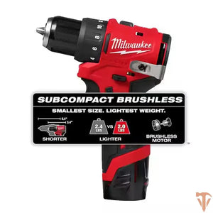 Milwaukee M12 12V Lithium-Ion Brushless Subcompact Drill Driver Kit – Open Box | SKU 1013581480 Milwaukee