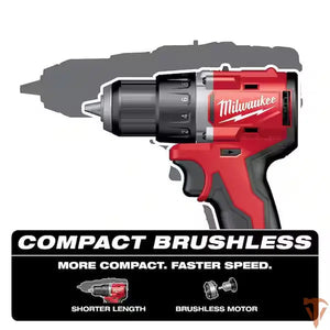 Milwaukee M18 18V Lithium-Ion Brushless Cordless 1/2 in. Compact Drill/Driver Tool-Only Milwaukee