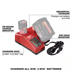 Milwaukee M18 battery and charger set for cordless tools