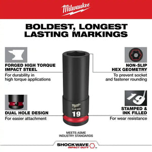 Milwaukee 49-66-7014 SHOCKWAVE 1/2 in. Deep Socket Set (14-Pc)