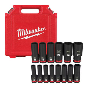 Milwaukee 49-66-7014 SHOCKWAVE 1/2 in. Deep Socket Set (14-Pc)