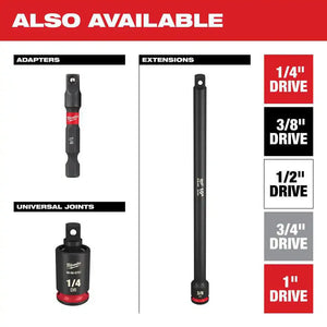 Milwaukee 49-66-7014 SHOCKWAVE 1/2 in. Deep Socket Set (14-Pc)