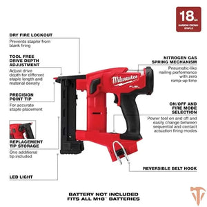 Milwaukee Milwaukee M18 FUEL 18V 18-Gauge 1/4 in. Narrow Crown Stapler – Pro Fastening (Tool Only, Open Box) Milwaukee