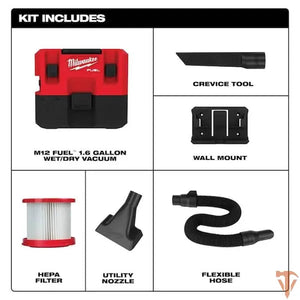 Milwaukee M12 FUEL 12V Cordless 1.6 Gal. Wet/Dry Vacuum (Vacuum Only) – Open Box | SKU 1005505612 Milwaukee