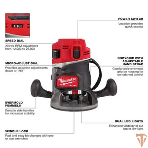 Milwaukee M18 FUEL 18V Brushless Cordless 1/2 in. Router – Tool Only – Open Box Milwaukee
