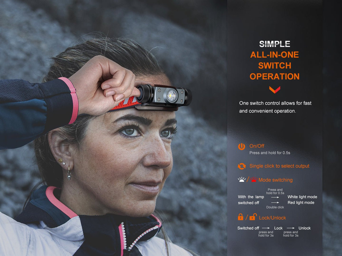 Linterna frontal Fenix HM62-T ligera para trail running
