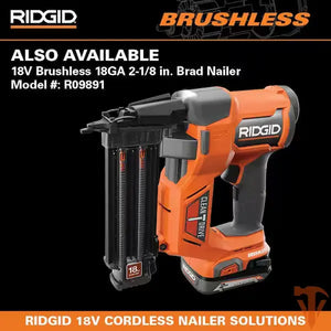 RIDGID 2-1/8 in. 18-Gauge Brad Nailer with CLEAN DRIVE Technology ridgid