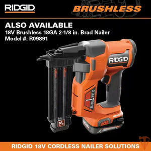 RIDGID Pneumatic 18-Gauge 2-1/8 in. Brad Nailer with CLEAN DRIVE Technology, and Tool Bag ridgid