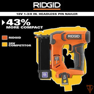 RIDGID 18V Cordless 23-Gauge 1-3/8 in. Headless Pin Nailer – Tool Only – Open Box ridgid