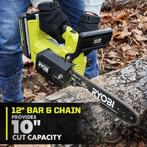 Ryobi 12 inch brushless chainsaw for pruning and trimming