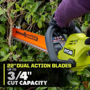 RYOBI ONE+ 18V 22 in. Lithium-Ion Cordless Hedge Trimmer (Tool Only) RYOBI