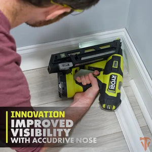 RYOBI ONE+ HP 18V Brushless 15-Gauge 34° Angled Finish Nailer – Pro Finish Power (Tool Only, Open Box) RYOBI