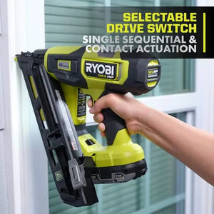 RYOBI ONE+ HP 18V Brushless 15-Gauge 34° Angled Finish Nailer – Pro Finish Power (Tool Only, Open Box) RYOBI